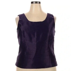 Nipon Boutique Deep Purple Eggplant Formal Sleeveless Blouse Plus Size 18